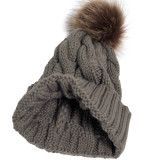 Horsetail Hair Ball Woolen Hat Warmth Twisted Hat Crimped Edge Knitted Hat fit 18mm snap button jewelry
