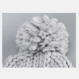 New style handmade thick wool knitting big ball knit hat fit 18mm snap button