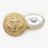 20MM Golden anchor fish hook British style round button fit 20mm snap jewelry