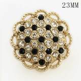 23MM Metal round cutout diamond buttons fit 20mm snap jewelry