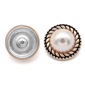 23MM Metal button pearl imitation shell fit 20mm snap jewelry