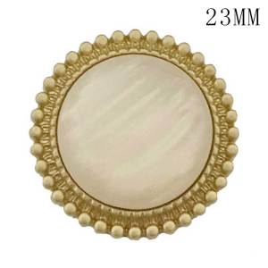 23MM Round shape golden shell fit 20mm snap jewelry