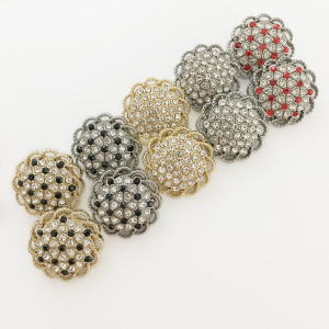 23MM Metal round cutout diamond buttons fit 20mm snap jewelry