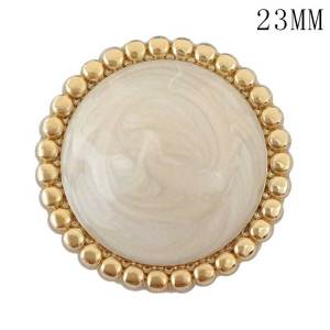 23MM Round shape golden shell fit 20mm snap jewelry