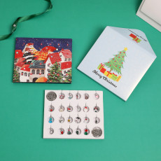 Christmas Ornaments Countdown Calendar Gift Box Set diy Pendant Cartoon Christmas Bracelet Necklace Gift