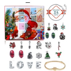 Christmas Ornament Calendar Gift Box Set diy Beaded Blind Box Christmas Bracelet Gift
