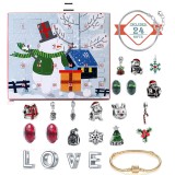 Christmas Ornament Calendar Gift Box Set diy Beaded Blind Box Christmas Bracelet Gift