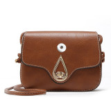 New all-match simple one-shoulder diagonal bag belt buckle small stereotyped bag fit 18mm snap button jewelry
