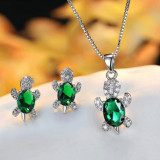 Women's Tortoise Earrings Necklace Set Ornament Animal Series