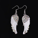 Angel Wings Wings Rhinestone Mid-length Pendant Earrings