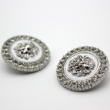 23MM Metal button Pearl enamel rhinestone gold fit 20mm snap jewelry