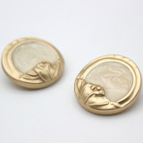 23MM Metal button Pearl enamel rhinestone gold fit 20mm snap jewelry