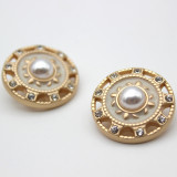 20MM Metal button pearl imitation shell fit 20mm snap jewelry