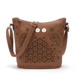Bucket bag versatile hollow handbag fashion large capacity women's bag shoulder diagonal bag fit 18mm snap button jewelry