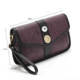 Large capacity ladies purse purple clutch large clutch fit 18mm snap button jewelry