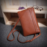 Envelope bag simple and generous exquisite candy color envelope bag long span one-shoulder messenger bag fit 18mm snap button jewelry