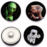 Metal extraterrestrial ET  Painted metal 20mm snap buttons  Cartoon  pattern