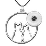 cat love wing cross Necklace silver  fit 20MM chunks snaps jewelry