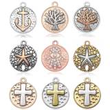 20CM Metal Golden Cross Starfish Tree of Life Anchor Pendant Bracelet Necklace Accessories