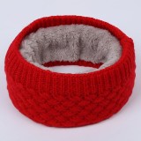 Autumn and winter knitted bib men and women plus velvet warm scarf outdoor fashion thickening single-loop double-layer pullover collar