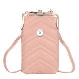 Mobile phone bag women large-capacity embroidered one-shoulder messenger bag fashion vertical wallet fit 18mm snap button jewelry