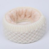 Autumn and winter knitted bib men and women plus velvet warm scarf outdoor fashion thickening single-loop double-layer pullover collar