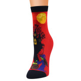 New Halloween series socks, women's mid-tube, women's socks, cotton socks, women's cartoon socks