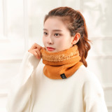 Knitted wool scarf plain weave men's and women's warm pullover scarf neutral plus velvet scarf pure color scarf