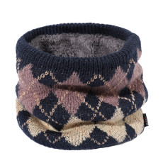Autumn and winter household plus cashmere collar warm scarf men and women sports knitted checkered collar windproof scarf