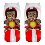 Cat 3D printed socks, short tube women's socks, boat socks