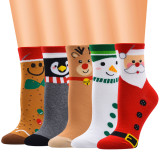 Christmas socks cartoon socks women cotton socks tube socks ladies socks elk snowman cotton socks