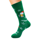Christmas socks women new men's mid-tube lengthened