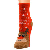 Christmas socks series Ladies socks Christmas socks Coral fleece Santa socks Christmas women's socks Floor socks