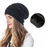 Wool knitted hat men and women the same style warm and velvet outdoor leisure hat diamond knitting