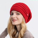 New autumn and winter hanging mask woolen cap women fashion Baotou cap warm ear protection knitted hat hair ball