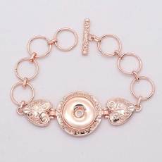 1 buttons love Plating Rose gold snap bracelet fit snaps jewelry
