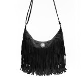 Hot new style leather fashion tassel bag fit 18mm snap button jewelry