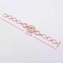 1 buttons love Plating Rose gold snap bracelet fit snaps jewelry
