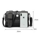 Women's Bags Rivet Skull Bags Women's Bags Shoulder Bags Diagonal Bags fit 18mm snap button jewelry