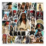 50 pirates of the caribbean graffiti stickers personalized cross-border movie stickers DIY skateboard suitcase stickers waterproof