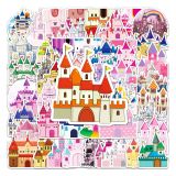 50 cartoon castle graffiti stickers cute girl heart ins wind children's stickers DIY skateboard suitcase stickers
