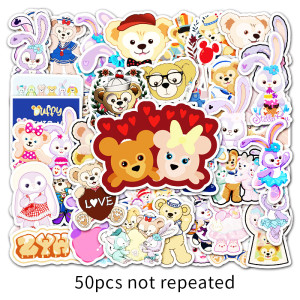 50 sheets of Duffy bear and Star Delu cartoon graffiti stickers luggage laptop car decoration stickers