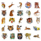50 tiger graffiti stickers, personalized cross-border cool animal DIY motorcycle luggage waterproof stickers