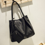 All-match premium niche texture trend single shoulder tote big bag black commuter bag