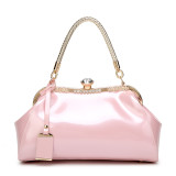 Fashion all-match patent leather handbags shiny clip rhinestone lock handbag shoulder diagonal wedding bag