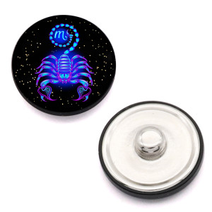 Painted Metal 20MM Shiny Buttons  12 Constellation fit 20mm snap jewelry