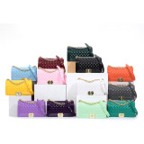 PVC female bag JELLY rhombus one-shoulder diagonal chain bag cross-border glossy jelly bag