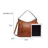 Women's bag tote bag double zipper tassel handbag shoulder bag diagonal
