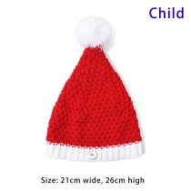 Knitted woolen hat for Santa Claus in autumn and winter, children's Christmas hat fit 18mm snap button jewelry