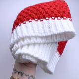 Knitted woolen hat for Santa Claus in autumn and winter, children's Christmas hat fit 18mm snap button jewelry
